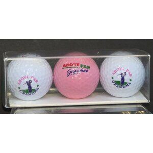 Above Par Grandma Golf Ball Gift Set Pink White Mother’s Day Summer Grandparent